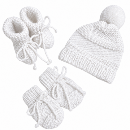 Kit Tricot Prematuro Amor em Cada Ponto Branco