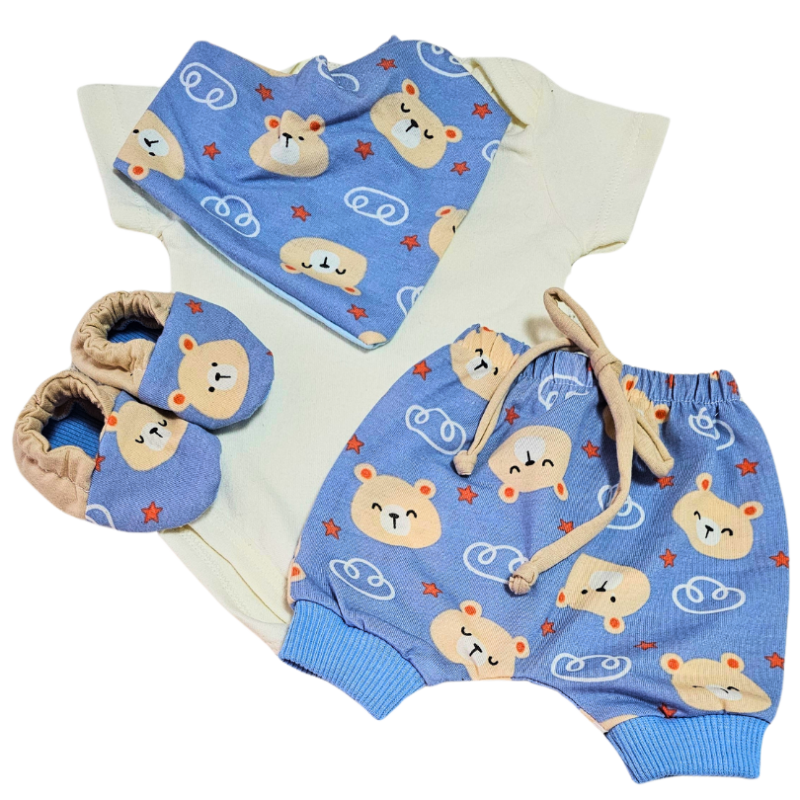 Conjunto Shorts Prematuro Ursinho Feliz