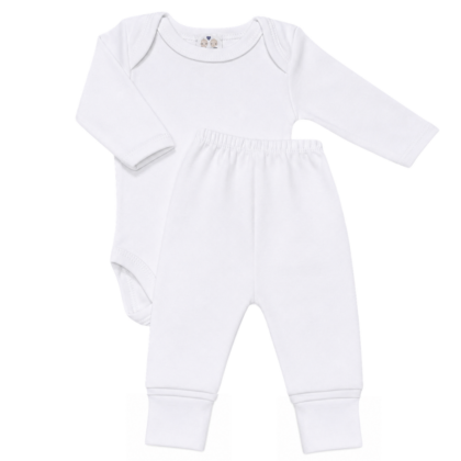 Body e Calça Prematuro Suedine Pé Reversível