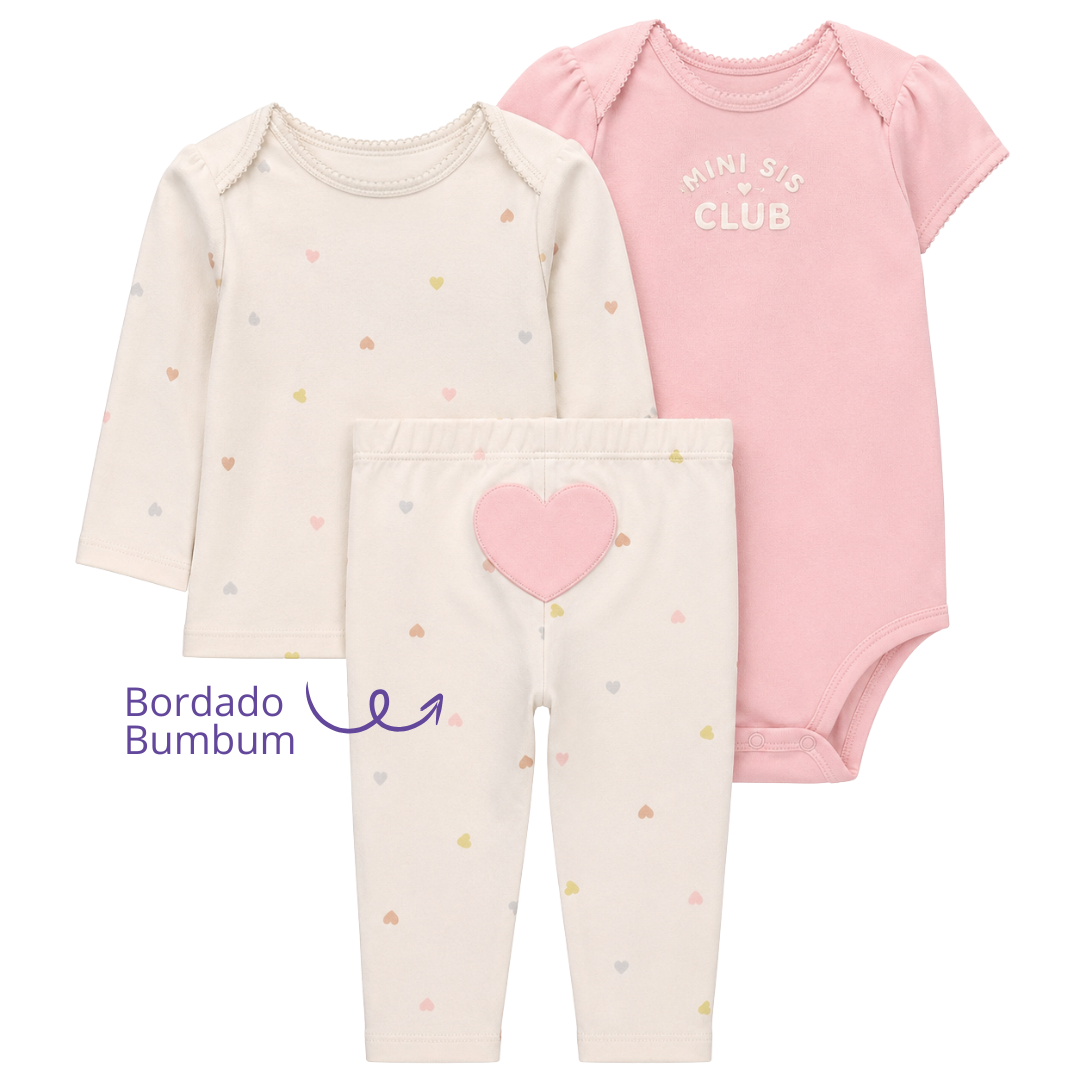 Kit Duplo Body e Calça Premium Amore da Mamãe