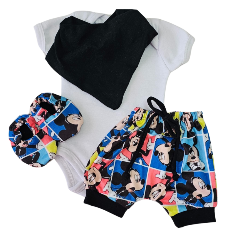 Conjunto Shorts Prematuro Desenho Feliz