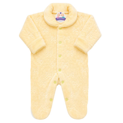 Macacão Prematuro Fleece 3D Laço Amarelo