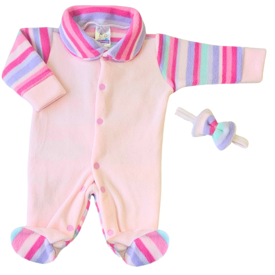 Kit Macacão Prematuro Microsoft Rosa