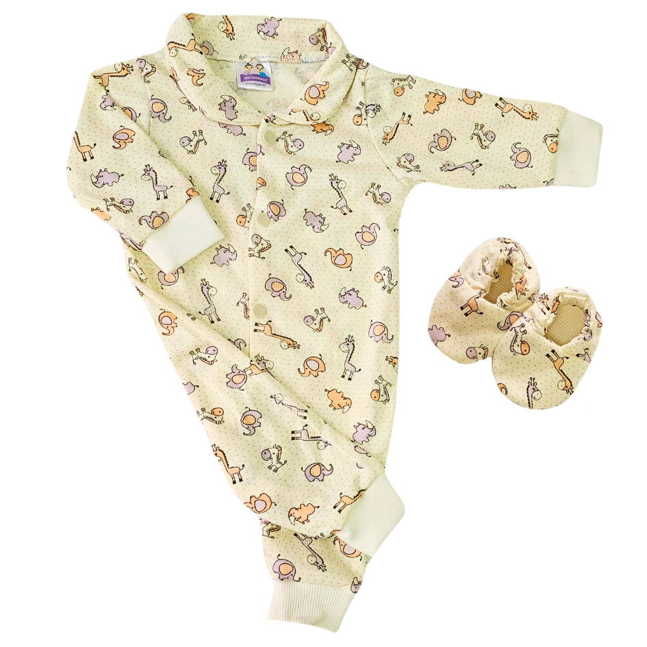 Kit Macacão Prematuro Algodão Zoo Alegre