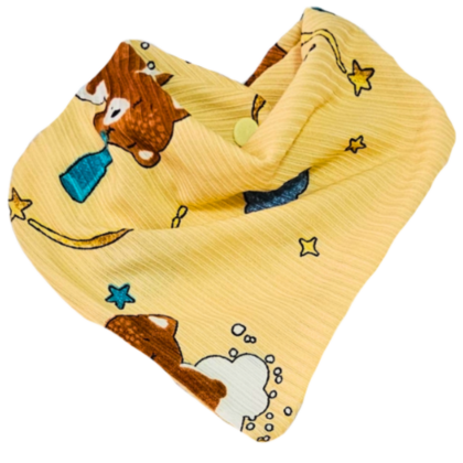 Bandana Prematuro Algodão Ursinho Observador Amarelo