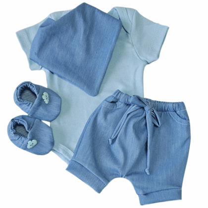 Conjunto Shorts Prematuro Estilo Jeans Claro Apressadinho