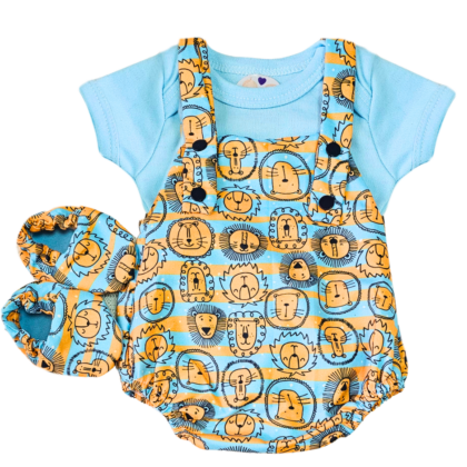 Jardineira Romper Prematuro Leãozinho Feliz