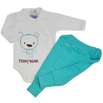 Body e Calça Prematuro Suedine Transversal Teddy Bear