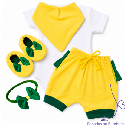 Conjunto Shorts Prematuro Apressadinha Brasil