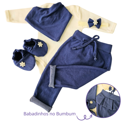 Conjunto Saruel Prematuro Luxo Jeans Apressadinha