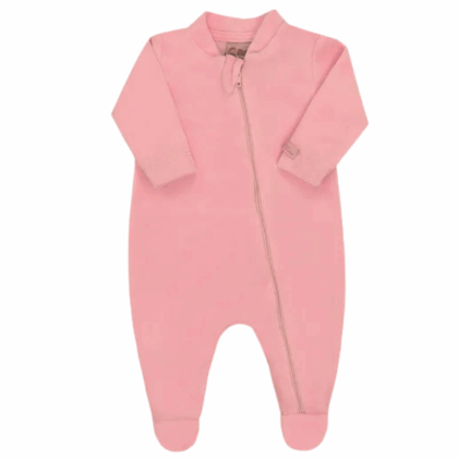 Macacão Prematuro Plush Zíper Rosa