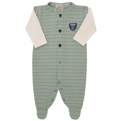 Macacão Prematuro Suedine Listrado Premium