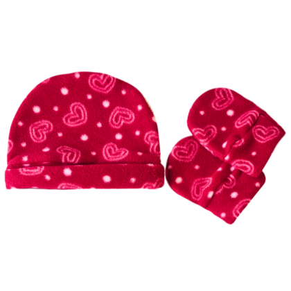 Kit Gorro e Luva Prematuro Microsoft Coração PR1