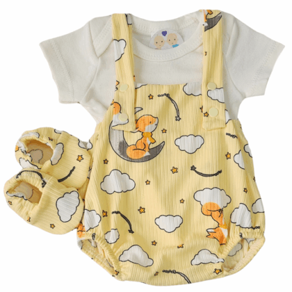 Jardineira Romper Prematuro Céu Estrelado