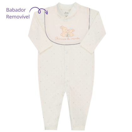 Macacão Prematuro Suedine Super Luxo Príncipe da Mamãe