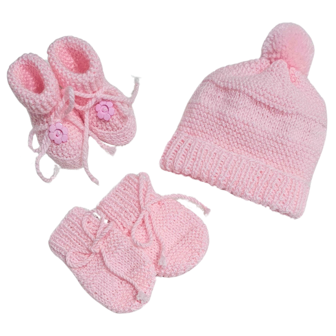 Kit Tricot Prematuro Amor em Cada Ponto Rosa
