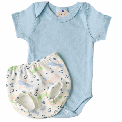 Conjunto Tapa Fralda Prematuro Suedine Avião