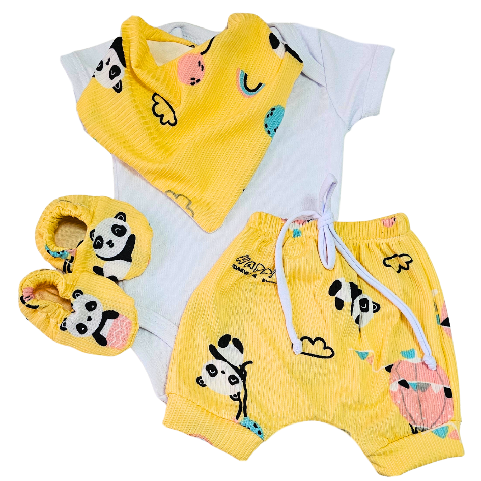 Conjunto Shorts Prematuro Panda Feliz