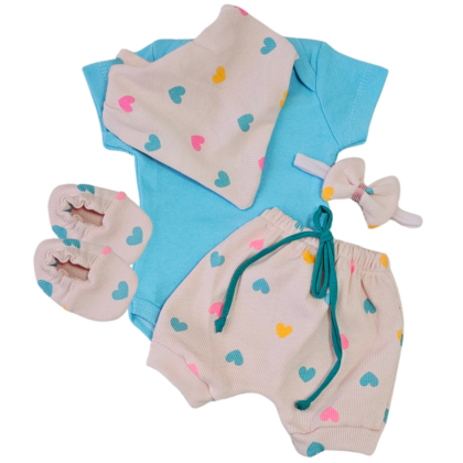 Conjunto Shorts Prematuro Coração Alegre