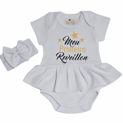 Body Vestido Suedine Prematuro Meu Primeiro Ano Novo