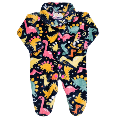 Macacão Prematuro Fleece Dino Rosa