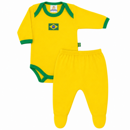 Body e Calça Prematuro Suedine Brasil