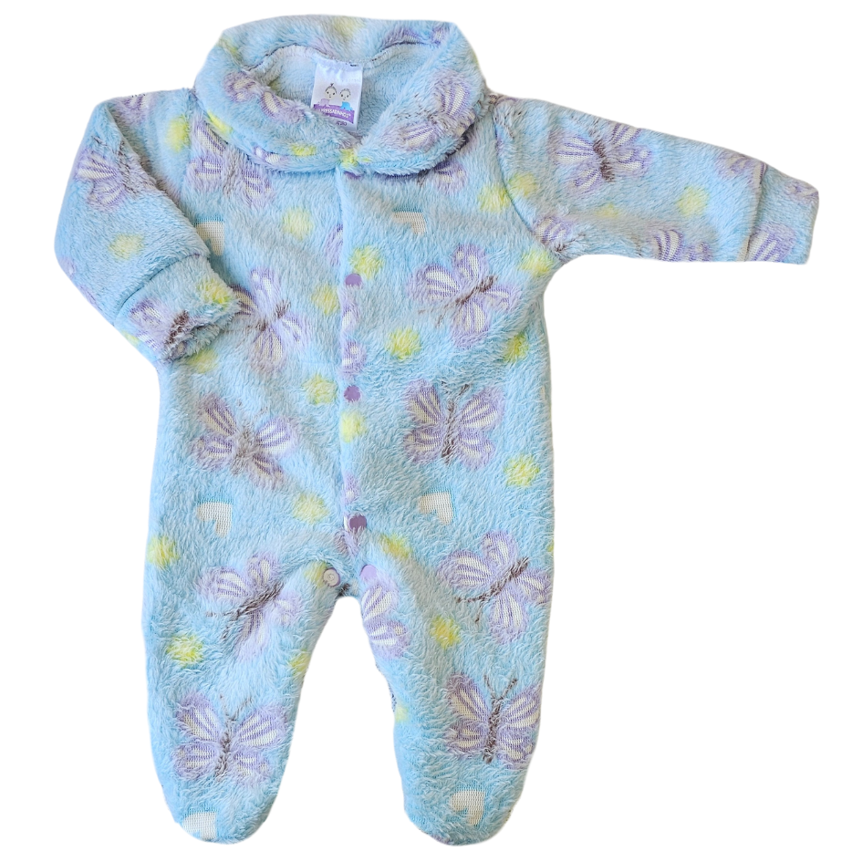 Macacão Prematuro Fleece Borboletas