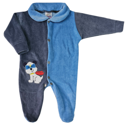 Macacão Prematuro Plush Cachorrinho Azul