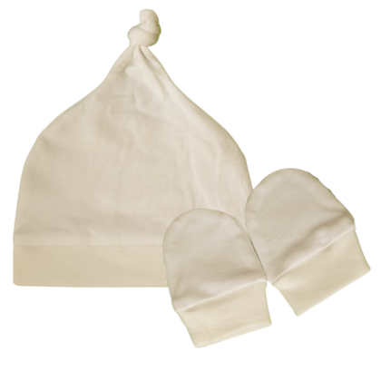 Kit Gorro e Luva Prematuro Algodão Off