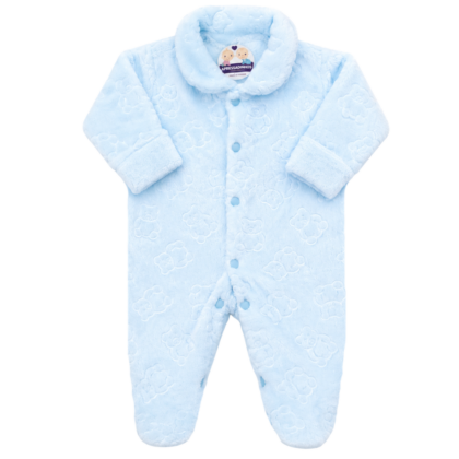 Macacão Prematuro Fleece 3D Ursinho Azul
