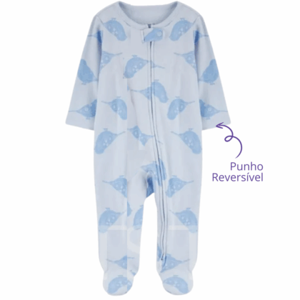 Macacão Prematuro Suedine Zíper Passarinho Amado