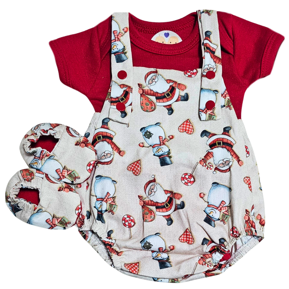 Jardineira Romper Prematuro Presentinho de Natal - Imagem 2