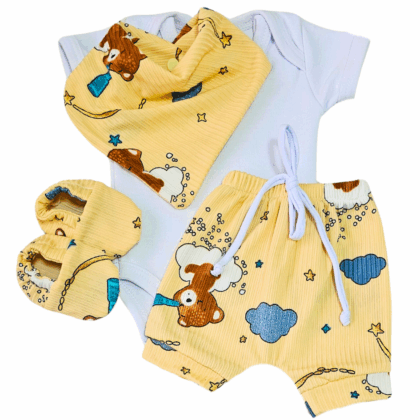 Conjunto Shorts Prematuro Ursinho Observador