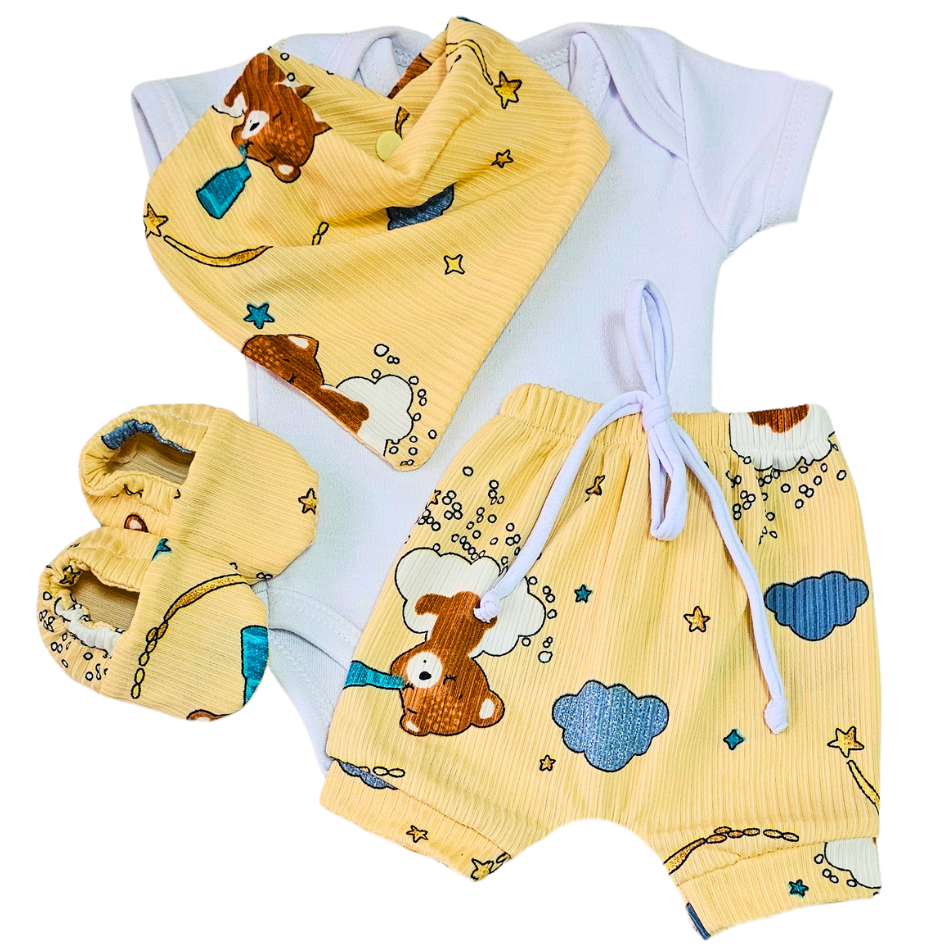 Conjunto Shorts Prematuro Ursinho Observador