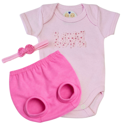Conjunto Tapa Fralda Prematuro Suedine Love