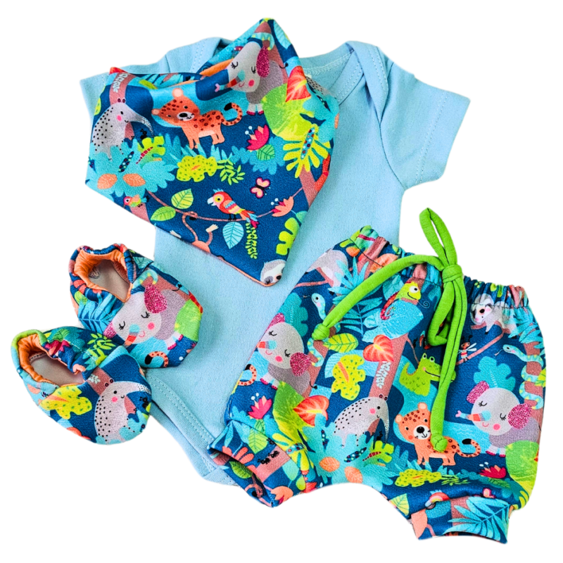 Conjunto Shorts Prematuro Zoo Encantado