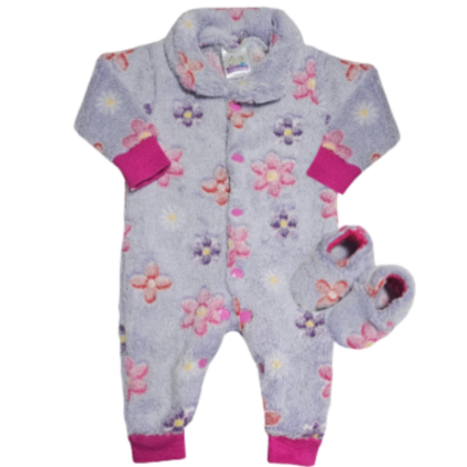 Kit Macacão Prematuro Flor Lilás