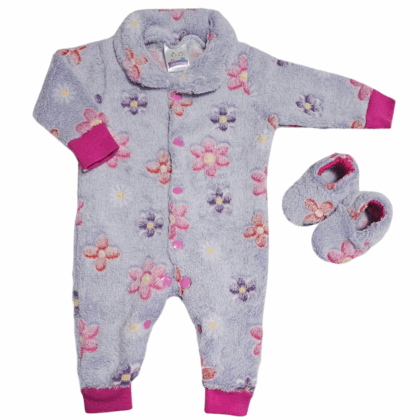 Kit Macacão Prematuro Flor Lilás