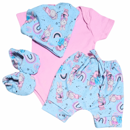 Conjunto Shorts Prematuro Coelhinha Feliz