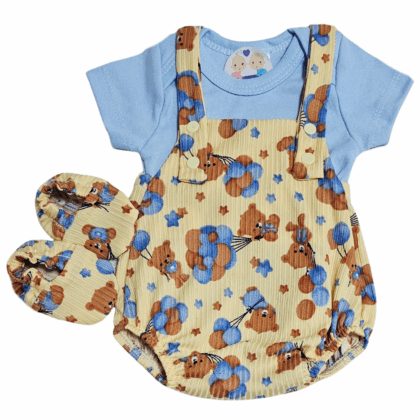 Jardineira Romper Prematuro Balões Encantados