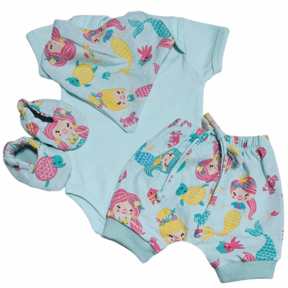Conjunto Shorts Prematuro Sereia Do Mar