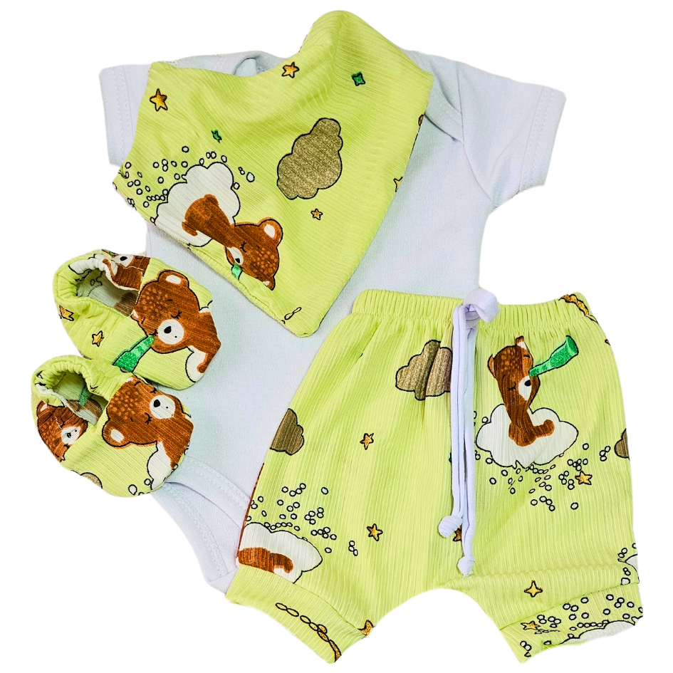 Conjunto Shorts Prematuro Urso Observador