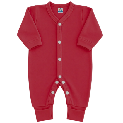 Macacão Prematuro Suedine Vermelho