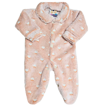 Macacão Prematuro Fleece Mini Coração Brilha no Escuro