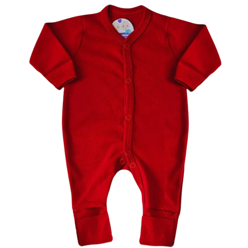 Macacão Prematuro Suedine Vermelho