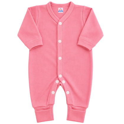 Macacão Prematuro Suedine Rosa Chicletes