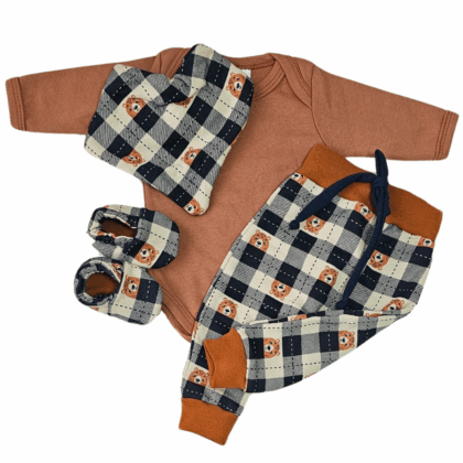 Conjunto Saruel Prematuro Urso Xadrez