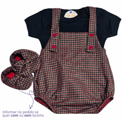 Jardineira Romper Prematuro Premium Dourado