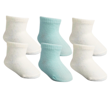 Kit Meias Prematuro Brancas Azul
