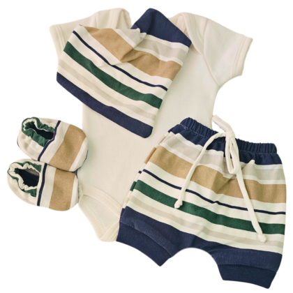 Conjunto Shorts Prematuro Listras Modernas